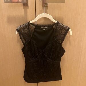 Black lace crop top